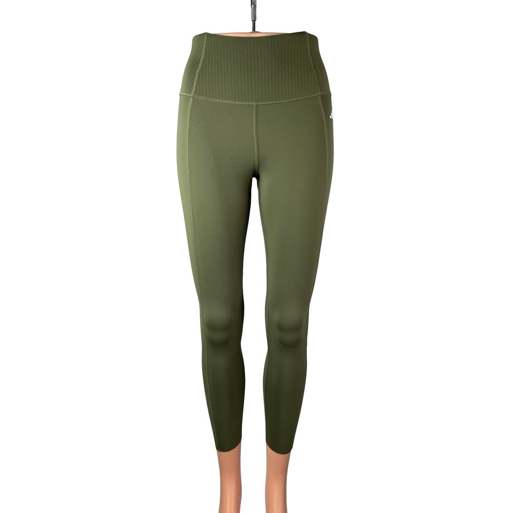 Adidas Women's Green High Rise Tight Fit Yoga Workout Athletic Leggings Pants 0